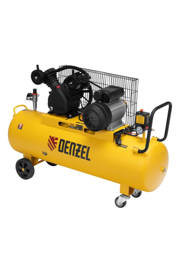Компрессор воздушный BCV2300/100, ременный привод, 2.3 кВт, 100 литров, 440 л/мин Denzel