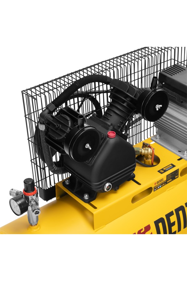 Компрессор воздушный BCV2300/100, ременный привод, 2.3 кВт, 100 литров, 440 л/мин Denzel