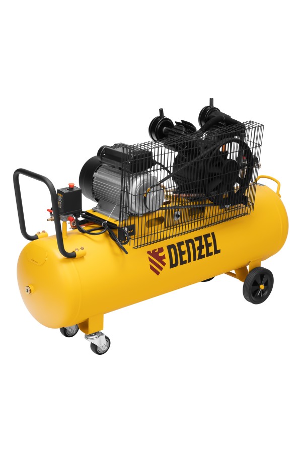 Компрессор воздушный BCV2300/100, ременный привод, 2.3 кВт, 100 литров, 440 л/мин Denzel