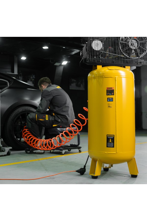 Компрессор воздушный BCV2200/100V, ременный привод , 2.3 кВт, 100 литров, 440 л/мин Denzel