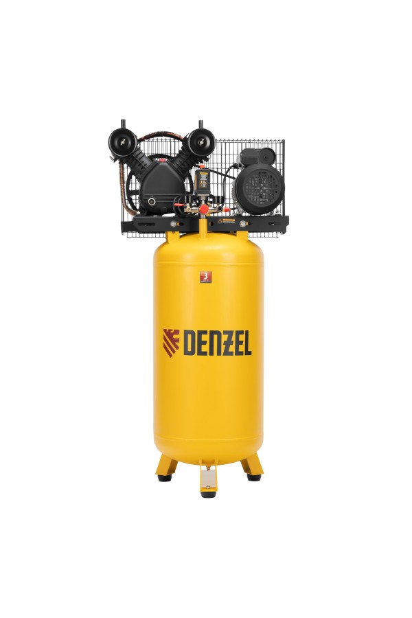 Компрессор воздушный BCV2200/100V, ременный привод , 2.3 кВт, 100 литров, 440 л/мин Denzel