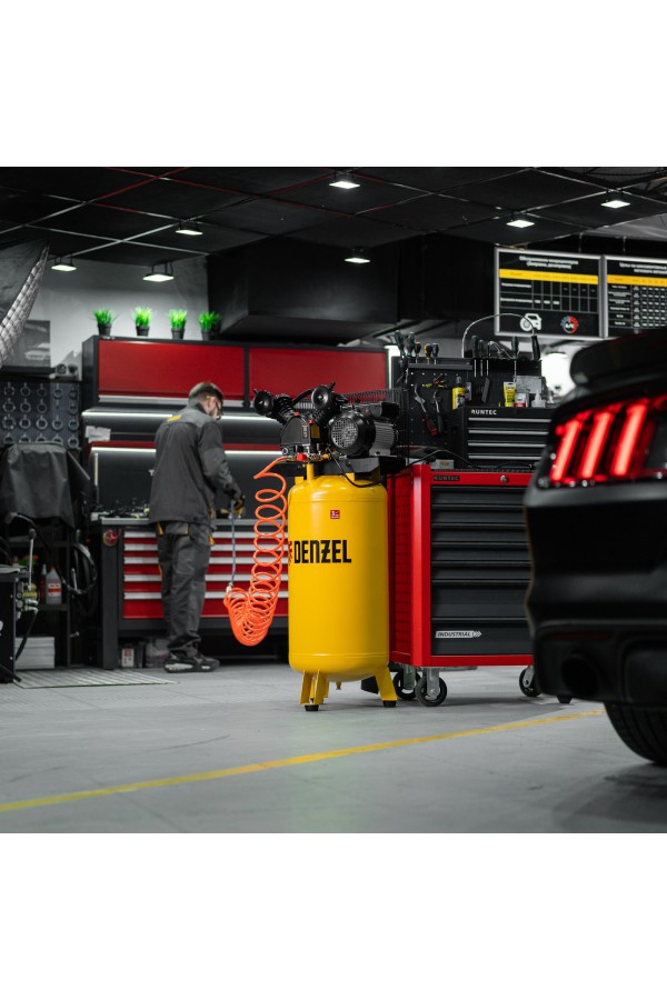 Компрессор воздушный BCV2200/100V, ременный привод , 2.3 кВт, 100 литров, 440 л/мин Denzel