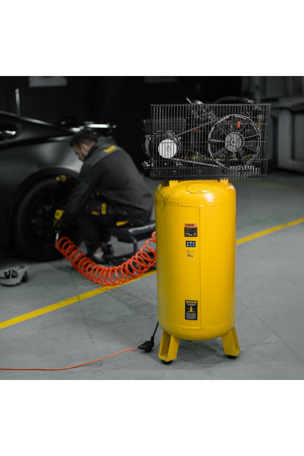 Компрессор воздушный BCV2200/100V, ременный привод , 2.3 кВт, 100 литров, 440 л/мин Denzel