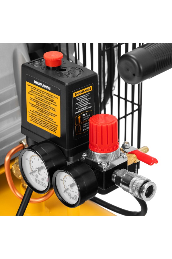 Компрессор воздушный BCI2300/50, ременный привод, 2.3 кВт, 50 литров, 400 л/мин Denzel