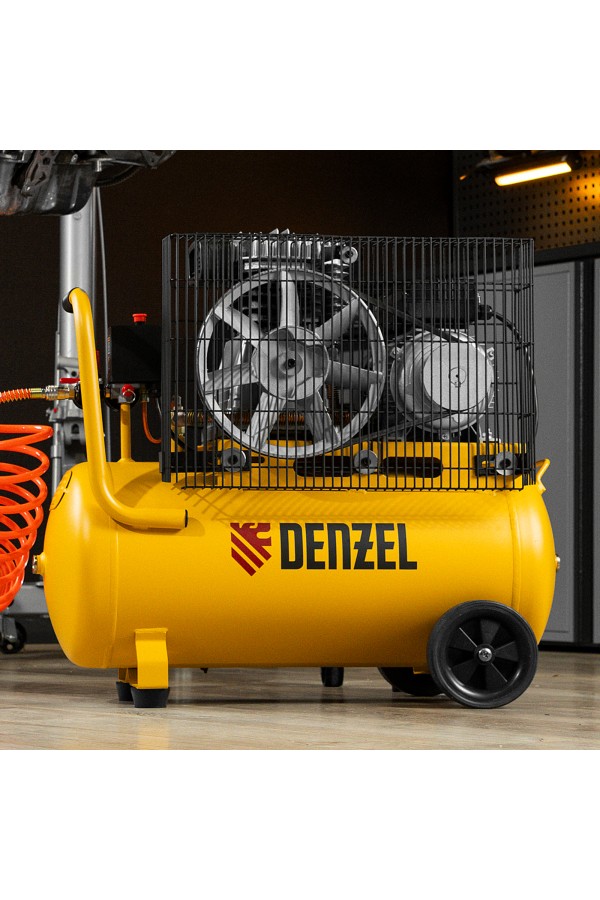 Компрессор воздушный BCI2300/50, ременный привод, 2.3 кВт, 50 литров, 400 л/мин Denzel
