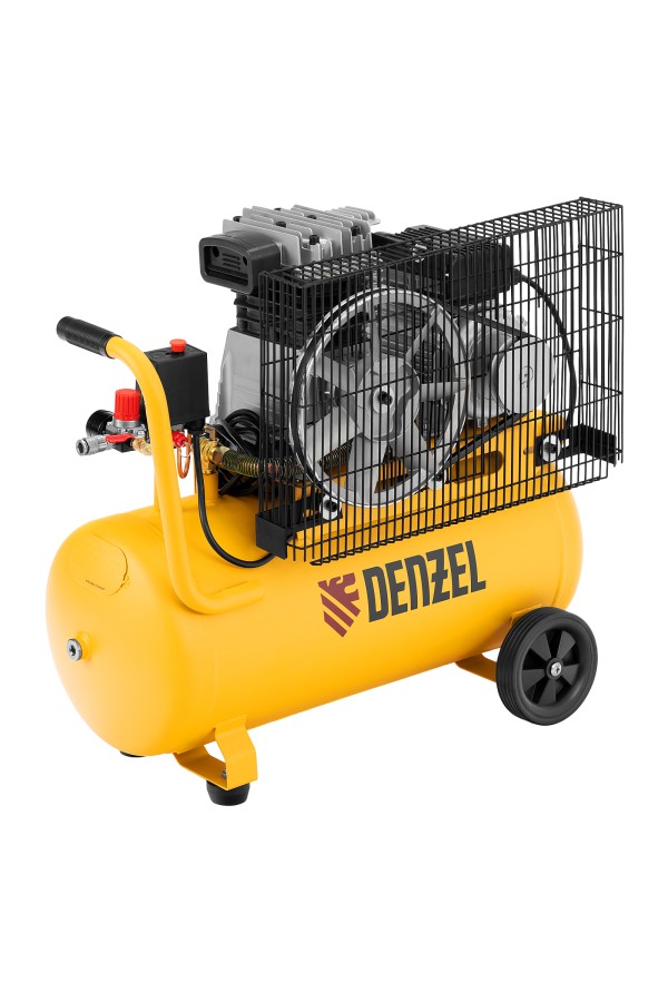 Компрессор воздушный BCI2300/50, ременный привод, 2.3 кВт, 50 литров, 400 л/мин Denzel
