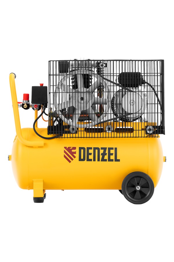 Компрессор воздушный BCI2300/50, ременный привод, 2.3 кВт, 50 литров, 400 л/мин Denzel