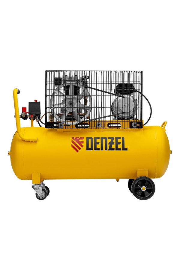 Компрессор воздушный BCI2300/100, ременный привод, 2.3 кВт, 100 литров, 400 л/мин Denzel