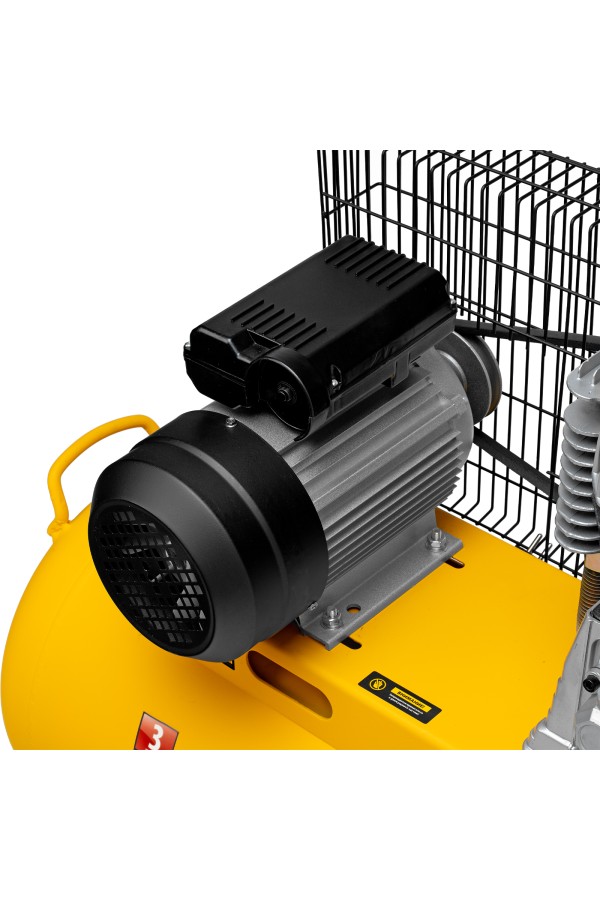 Компрессор воздушный BCI2300/100, ременный привод, 2.3 кВт, 100 литров, 400 л/мин Denzel