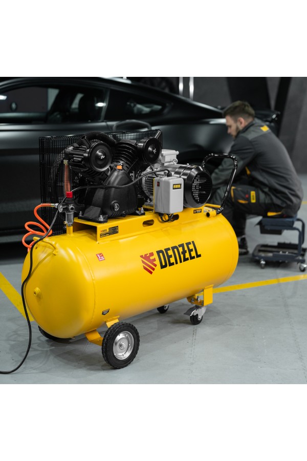 Компрессор воздушный рем. привод BCV 5500-T/200, 5,5 кВт, 200 литров, 850 л/мин Denzel