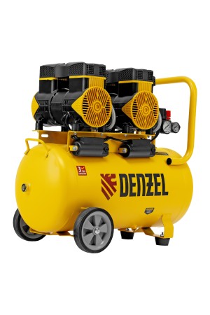 Компрессор безмасл. малошумный DLP -3000/50, 3 кВт, 2х1, 5 кВт, 50 л, 2850 об/мин, 500 л/мин Denzel