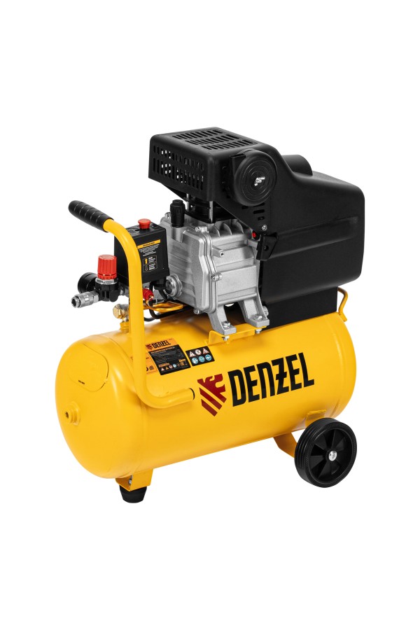 Компрессор воздушный DC1500/24, прямой привод, 1.5 кВт, 24 литра, 220 л/мин Denzel