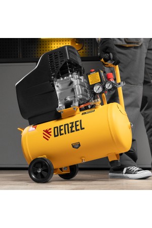 Компрессор воздушный DC1500/24, прямой привод, 1.5 кВт, 24 литра, 220 л/мин Denzel