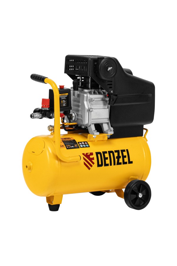 Компрессор воздушный DC1500/24, прямой привод, 1.5 кВт, 24 литра, 220 л/мин Denzel