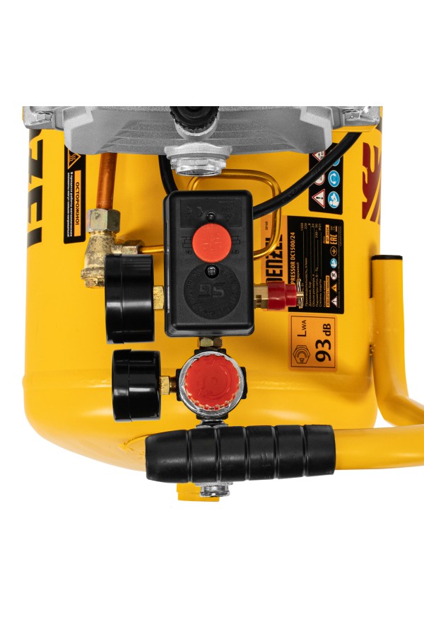 Компрессор воздушный DC1500/24, прямой привод, 1.5 кВт, 24 литра, 220 л/мин Denzel