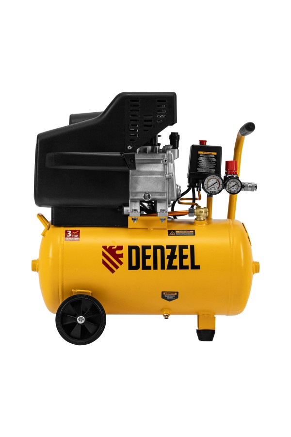 Компрессор воздушный DC1500/24, прямой привод, 1.5 кВт, 24 литра, 220 л/мин Denzel