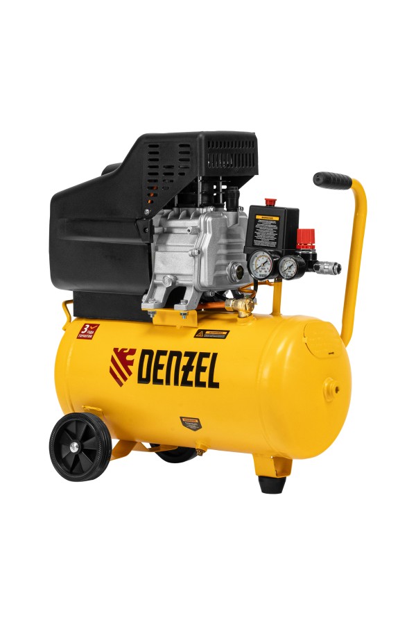 Компрессор воздушный DC1500/24, прямой привод, 1.5 кВт, 24 литра, 220 л/мин Denzel