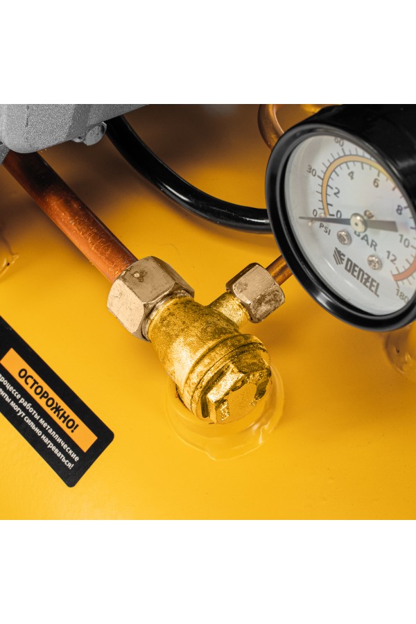 Компрессор воздушный DC1500/24, прямой привод, 1.5 кВт, 24 литра, 220 л/мин Denzel