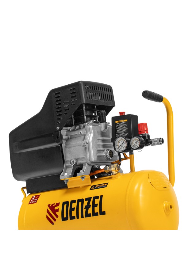 Компрессор воздушный DC1500/24, прямой привод, 1.5 кВт, 24 литра, 220 л/мин Denzel
