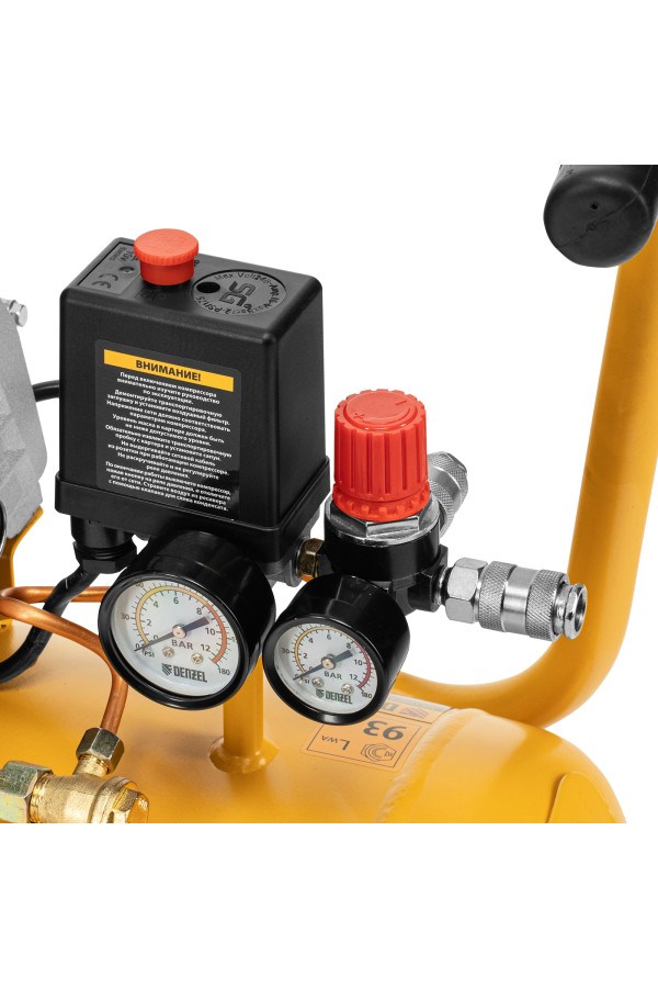 Компрессор воздушный, прямой привод DC1500/50, 1.5 кВт, 50 литров, 220 л/мин Denzel