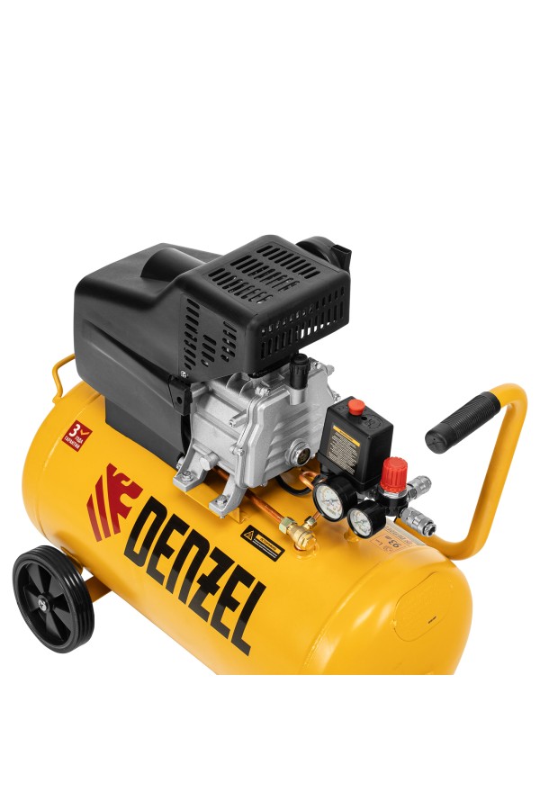 Компрессор воздушный, прямой привод DC1500/50, 1.5 кВт, 50 литров, 220 л/мин Denzel