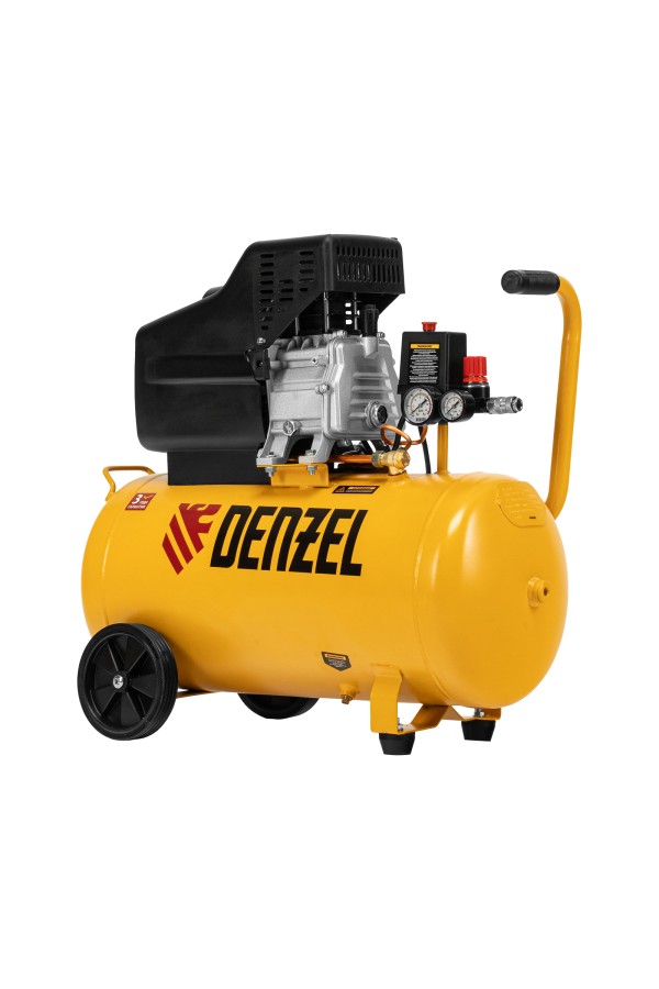Компрессор воздушный, прямой привод DC1500/50, 1.5 кВт, 50 литров, 220 л/мин Denzel