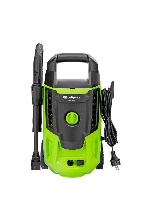 Моечная машина высокого давления АМ-1800, 1800 Вт, 140 бар, 350 л/ч, колесная Сибртех