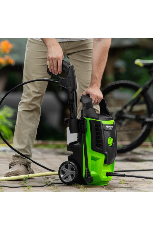 Моечная машина высокого давления АМ-1800, 1800 Вт, 140 бар, 350 л/ч, колесная Сибртех