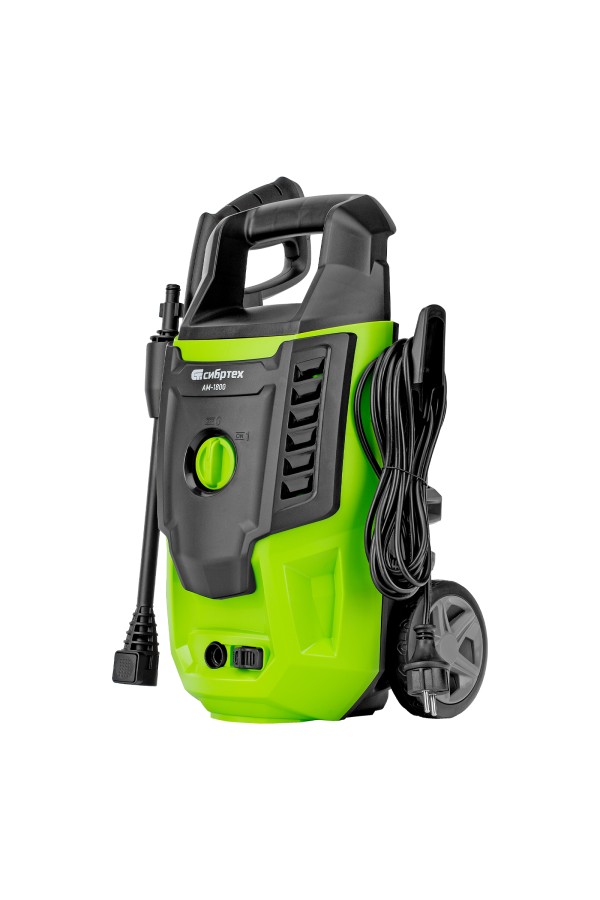 Моечная машина высокого давления АМ-1800, 1800 Вт, 140 бар, 350 л/ч, колесная Сибртех