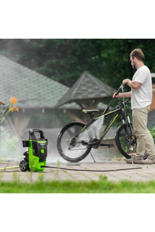 Моечная машина высокого давления АМ-1800, 1800 Вт, 140 бар, 350 л/ч, колесная Сибртех