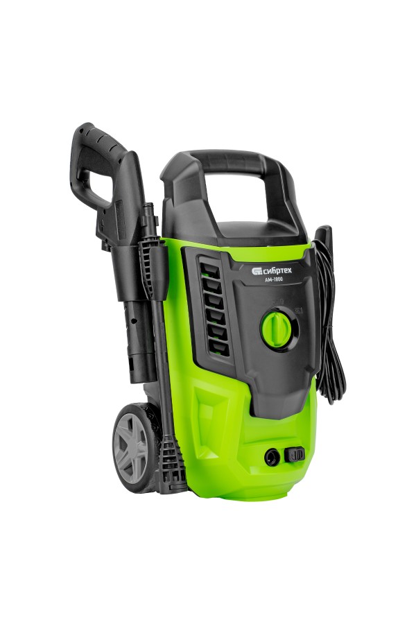 Моечная машина высокого давления АМ-1800, 1800 Вт, 140 бар, 350 л/ч, колесная Сибртех
