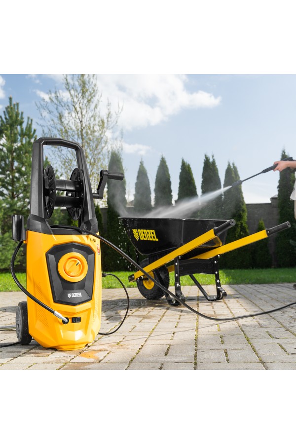 Моечная машина высокого давления R-170D, 2000 Вт, 170 бар, 360 л/ч, с барабаном Denzel