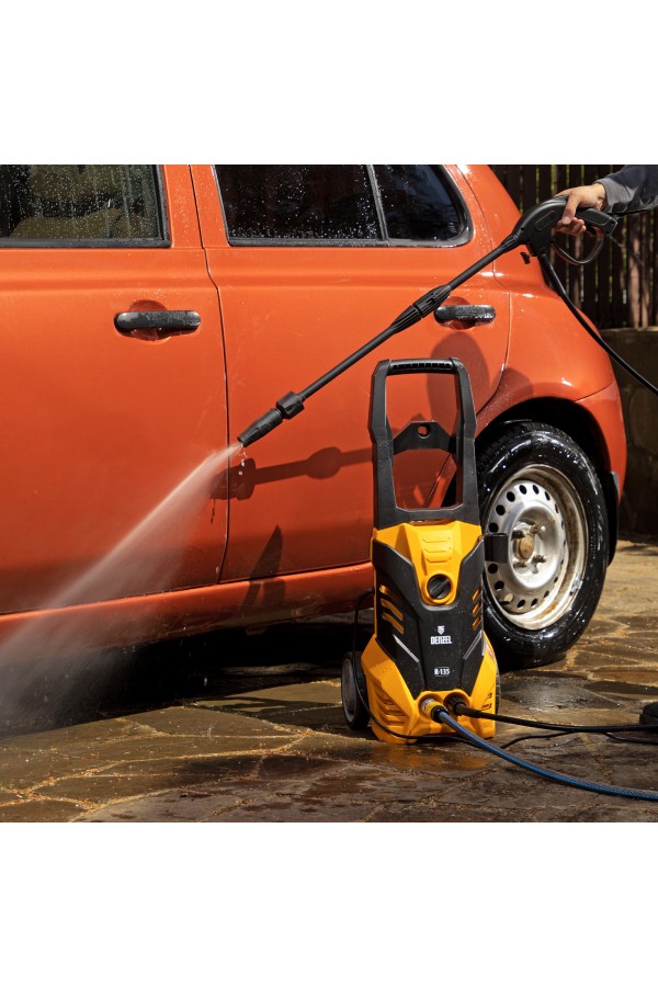 Моечная машина высокого давления R-135, 1800 Вт, 135 бар, 6 л/мин, колесная Denzel