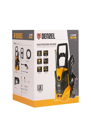 Моечная машина высокого давления R-165, 2200 Вт, 165 бар, 7 л/мин, колесная Denzel