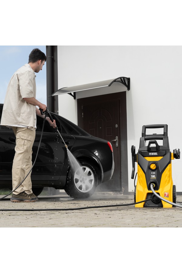 Моечная машина высокого давления R-180i, 2400 Вт, 180 бар, 7.5 л/мин, асинхронный двигатель Denzel