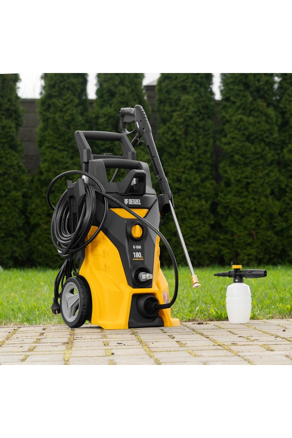 Моечная машина высокого давления R-180i, 2400 Вт, 180 бар, 7.5 л/мин, асинхронный двигатель Denzel