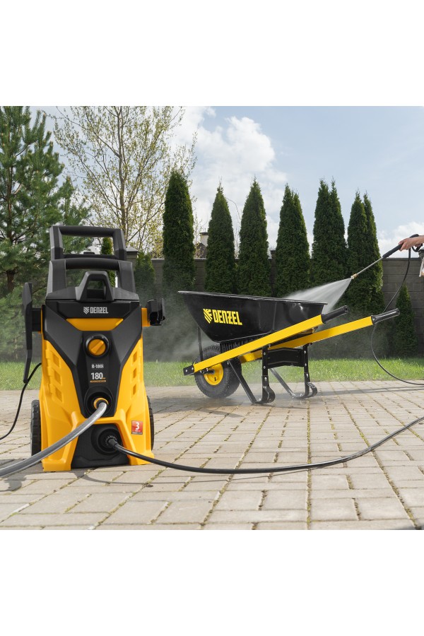 Моечная машина высокого давления R-180i, 2400 Вт, 180 бар, 7.5 л/мин, асинхронный двигатель Denzel