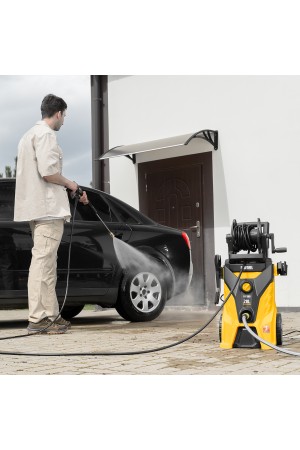 Моечная машина высокого давления R-210iD, 2600 Вт, 210 бар, 8.0 л/мин, асинхронный двигатель, барабан Denzel