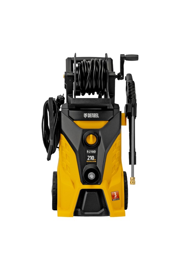 Моечная машина высокого давления R-210iD, 2600 Вт, 210 бар, 8.0 л/мин, асинхронный двигатель, барабан Denzel