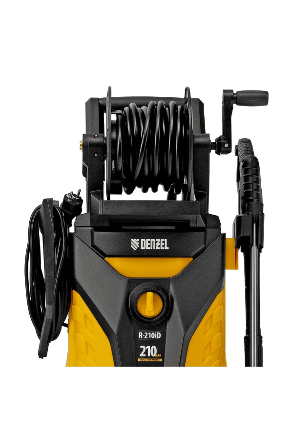 Моечная машина высокого давления R-210iD, 2600 Вт, 210 бар, 8.0 л/мин, асинхронный двигатель, барабан Denzel