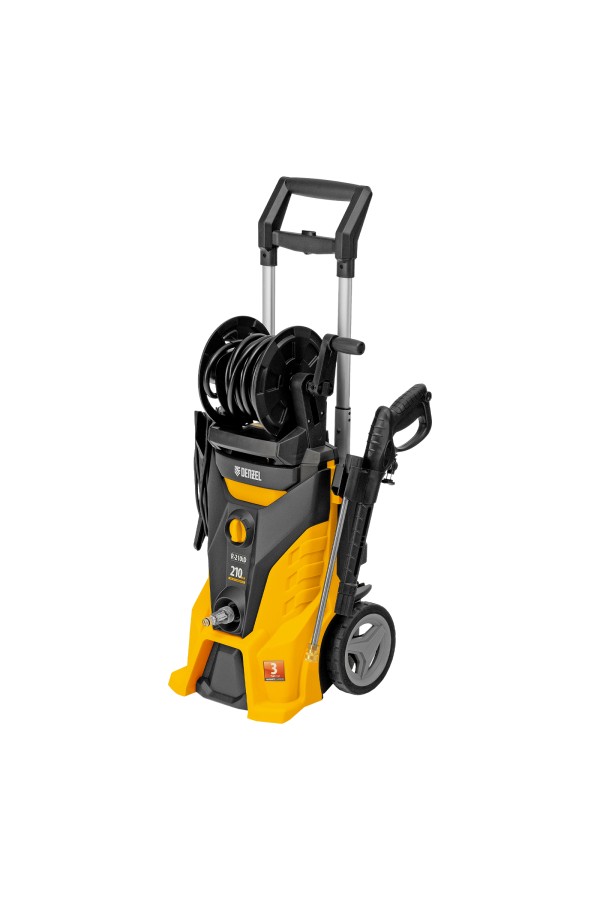 Моечная машина высокого давления R-210iD, 2600 Вт, 210 бар, 8.0 л/мин, асинхронный двигатель, барабан Denzel