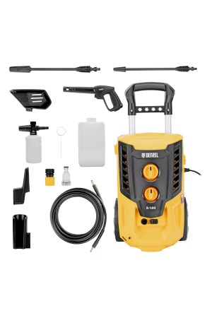 Моечная машина высокого давления R-180, 2200 Вт, 180 бар, 380 л/ч, колесная// Denzel
