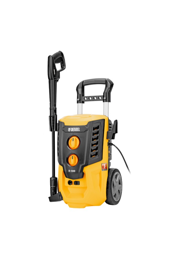 Моечная машина высокого давления R-180, 2200 Вт, 180 бар, 380 л/ч, колесная Denzel