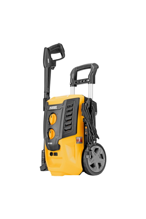 Моечная машина высокого давления R-180, 2200 Вт, 180 бар, 380 л/ч, колесная Denzel