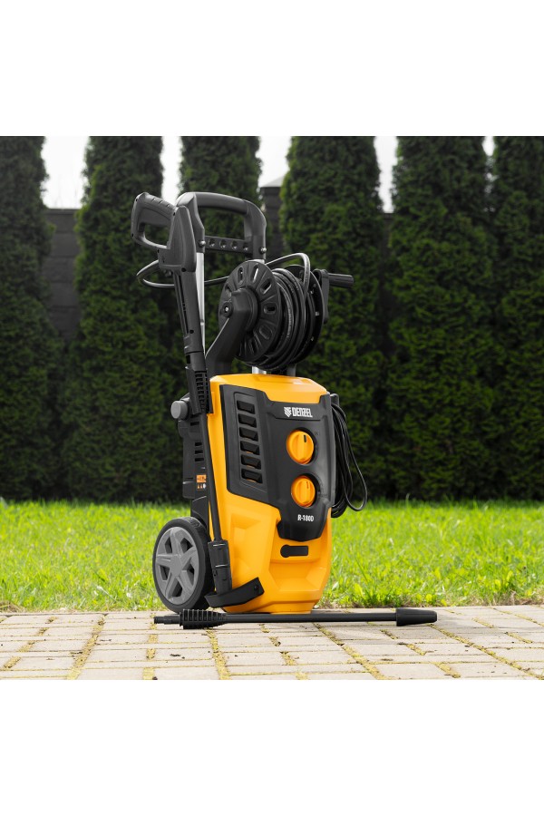 Моечная машина высокого давления R-180D, 2200 Вт, 180 бар, 380 л/ч, с барабаном Denzel