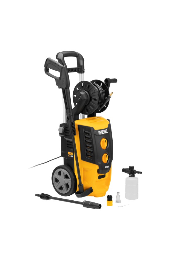 Моечная машина высокого давления R-180D, 2200 Вт, 180 бар, 380 л/ч, с барабаном Denzel