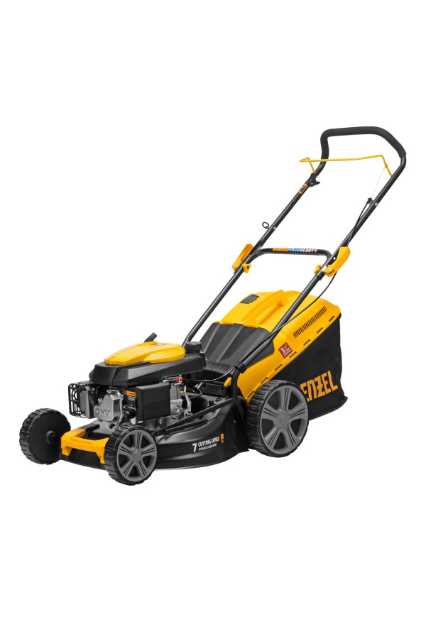 Газонокосилка бензиновая GLD-460, 146 куб.см, ширина 46 см, ручная, 7 уровней, травосборник 50 л Denzel