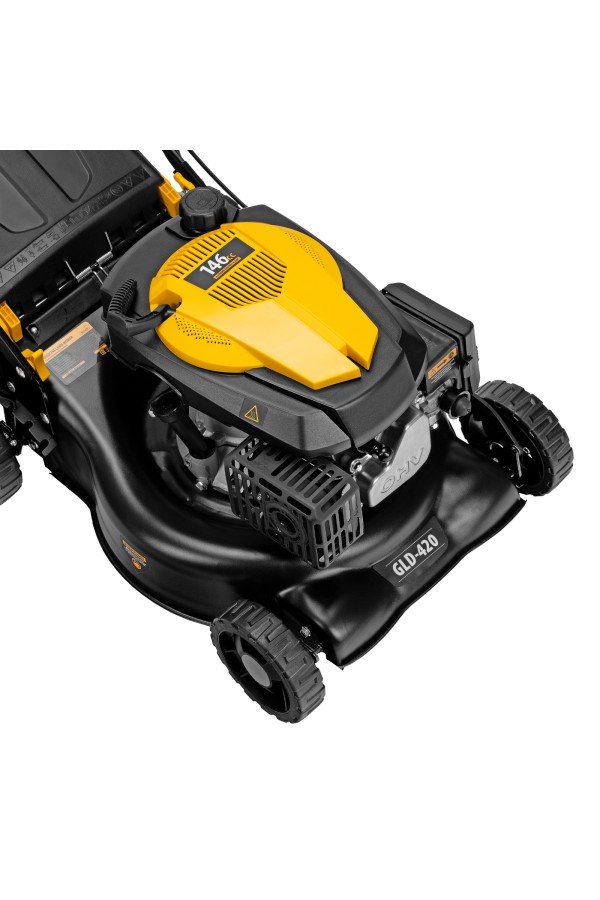 Газонокосилка бензиновая GLD-420, 146 см3, ширина 42 см, 40 л Denzel