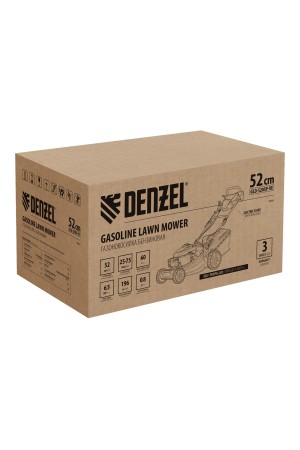 Газонокосилка бензиновая GLD-520SP-VE, 196 см3, ширина 52 см, привод, вариатор, электрический старт, 60 л Denzel