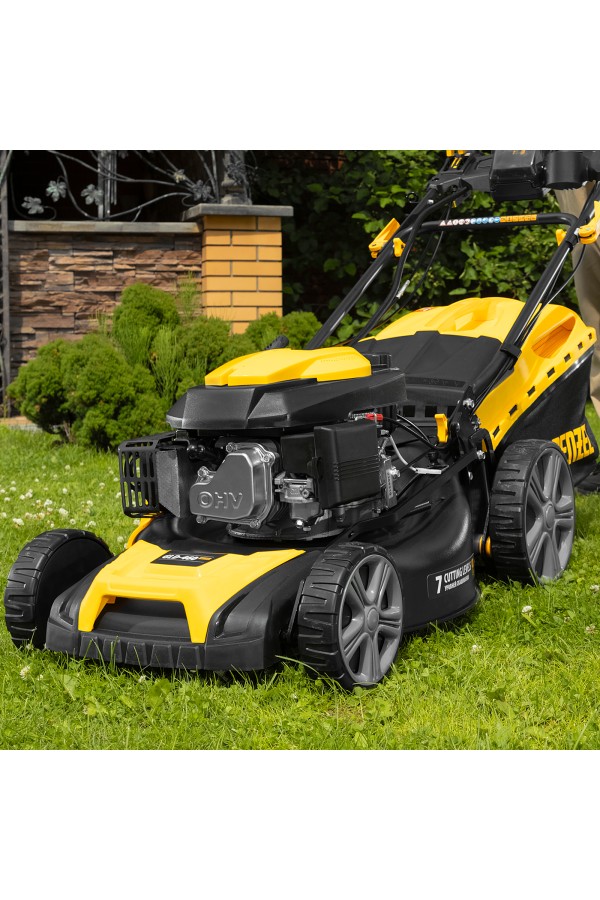 Газонокосилка бензиновая GLD-460SP-VE, 146 см3, шир. 46см, привод, вариатор, эл.старт, 60 л Denzel